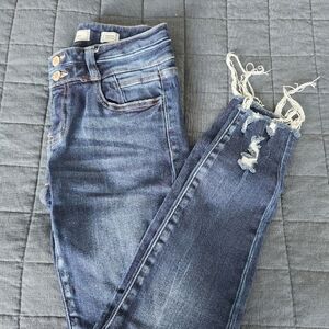 KanCan Women's Skinny Jeans - Distressed Blue